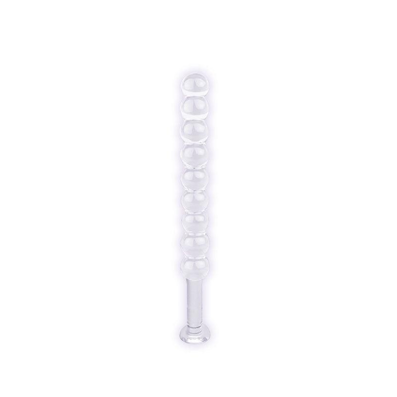 The 9's First Glass Thins, Spherical - Clear Glass 17.8 cm Anal Beads - IC2684