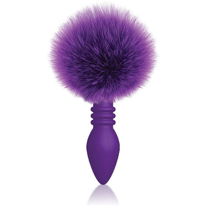 The 9's Cottontails, Ribbed Purple - Purple Butt Plug with Bunny Tail - IC2687