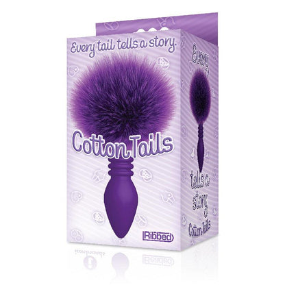 The 9's Cottontails, Ribbed Purple - Purple Butt Plug with Bunny Tail - IC2687