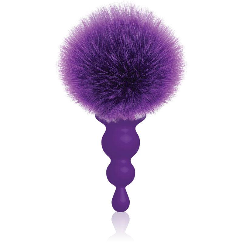 The 9's Cottontails, Beaded, Purple - Purple Butt Plug with Bunny Tail - IC2689