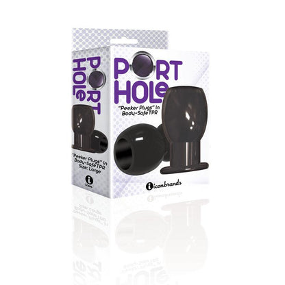 The 9's Port Hole, Hollow Butt Plug - Black Hollow Butt Plug - IC2697