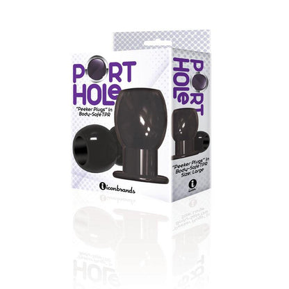 The 9's Port Hole, Hollow Butt Plug - Black Hollow Butt Plug - IC2697