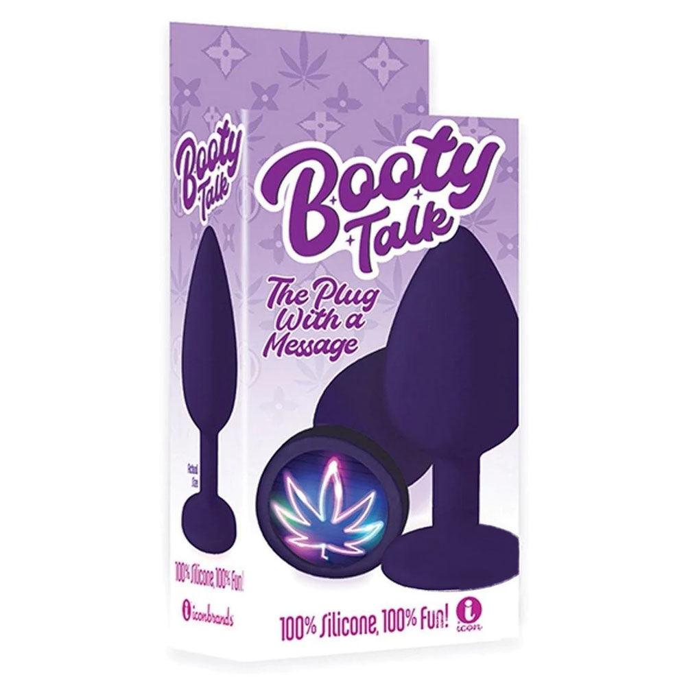 The 9's Booty Talk - Neon Leaf - Purple Butt Plug - IC2852