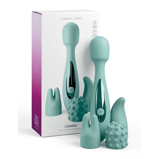 JimmyJane Canna - Teal 21.8 cm Massage Wand with 3 Interchangeable Heads - JJ10504