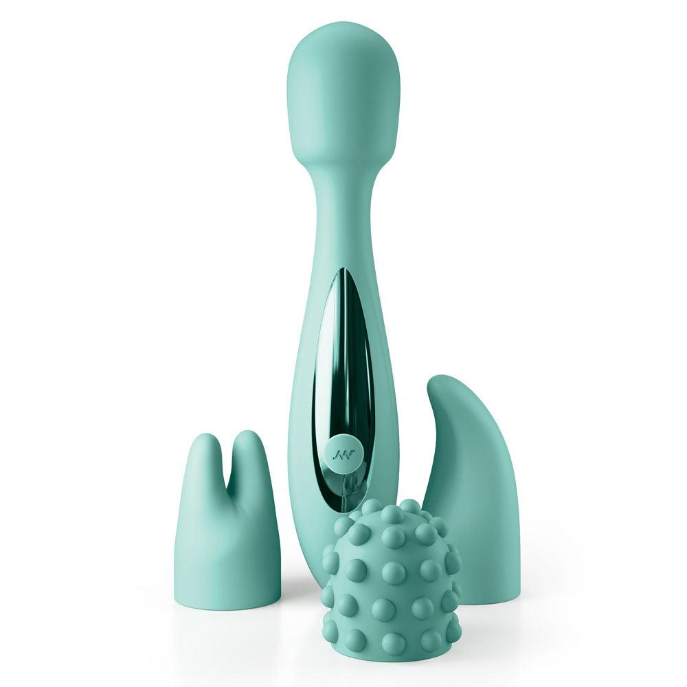 JimmyJane Canna - Teal 21.8 cm Massage Wand with 3 Interchangeable Heads - JJ10504