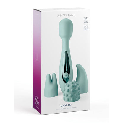 JimmyJane Canna - Teal 21.8 cm Massage Wand with 3 Interchangeable Heads - JJ10504