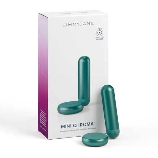 JimmyJane Mini Chroma - Teal - Teal 7.8 cm USB Rechargeable Bullet with Wireless Remote - JJ10513