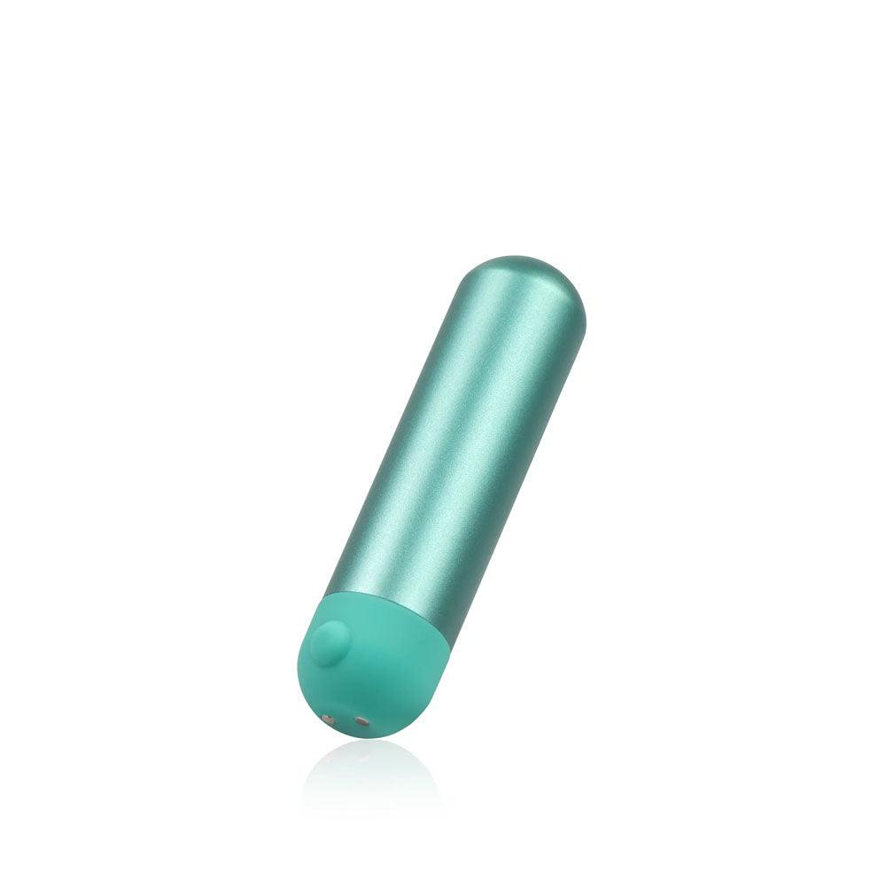 JimmyJane Mini Chroma - Teal - Teal 7.8 cm USB Rechargeable Bullet with Wireless Remote - JJ10513