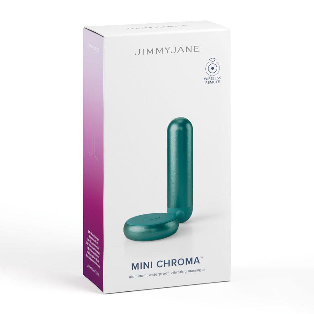 JimmyJane Mini Chroma - Teal - Teal 7.8 cm USB Rechargeable Bullet with Wireless Remote - JJ10513