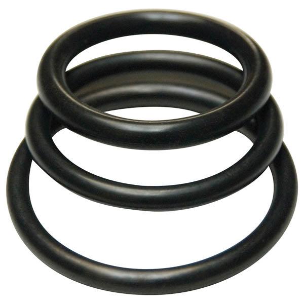 KinkLab Rubber Cock Rings - Black Rubber Cock Rings - Set of 3 Sizes - KL673