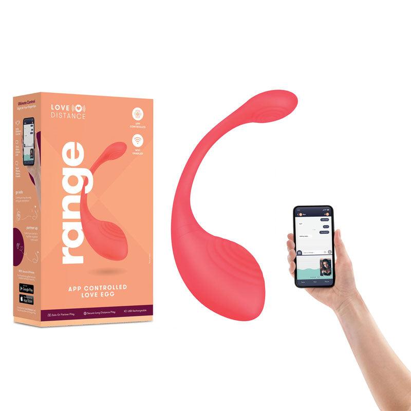 Love Distance RANGE - Coral Rechargeable Love Egg with App Contol - LD-003-COR