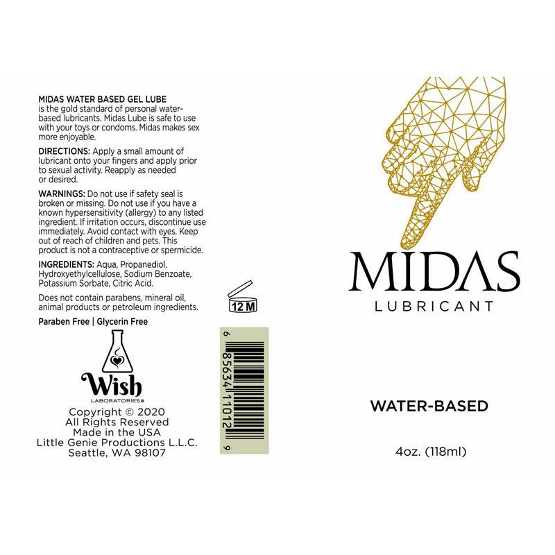 Midas Water Based Lube - Water Based Lubricant - 118 ml Bottle - LGBT.200