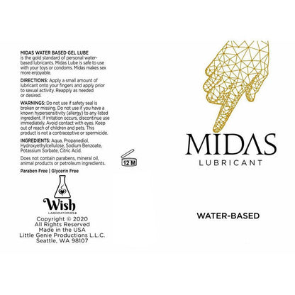 Midas Water Based Lube - Water Based Lubricant - 59 ml Bottle - LGBT.201