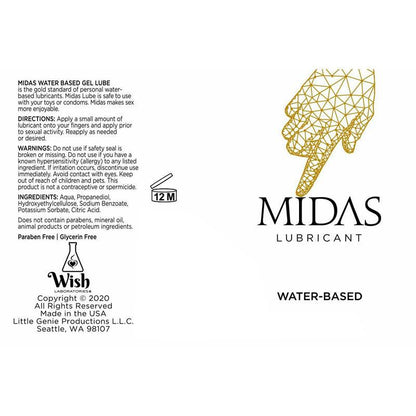 Midas Water Based Gel - Water Based Gel Lubricant - 59 ml Tube - LGBT.203