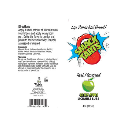 Smack Tarts - Sour Green Apple - Sour Green Apple Flavoured Lubricant - 120 ml Tube - LGBT.422