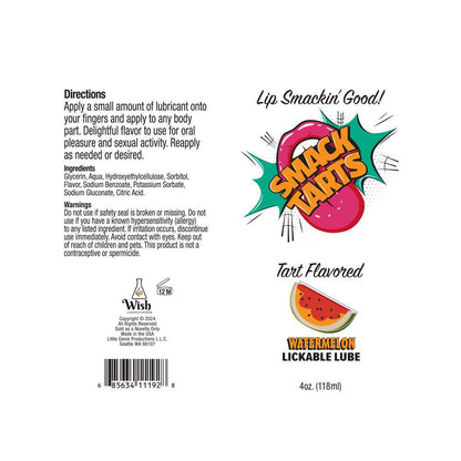 Smack Tarts - Sour Watermelon - Sour Watermelon Flavoured Lubricant - 120 ml Tube - LGBT.425