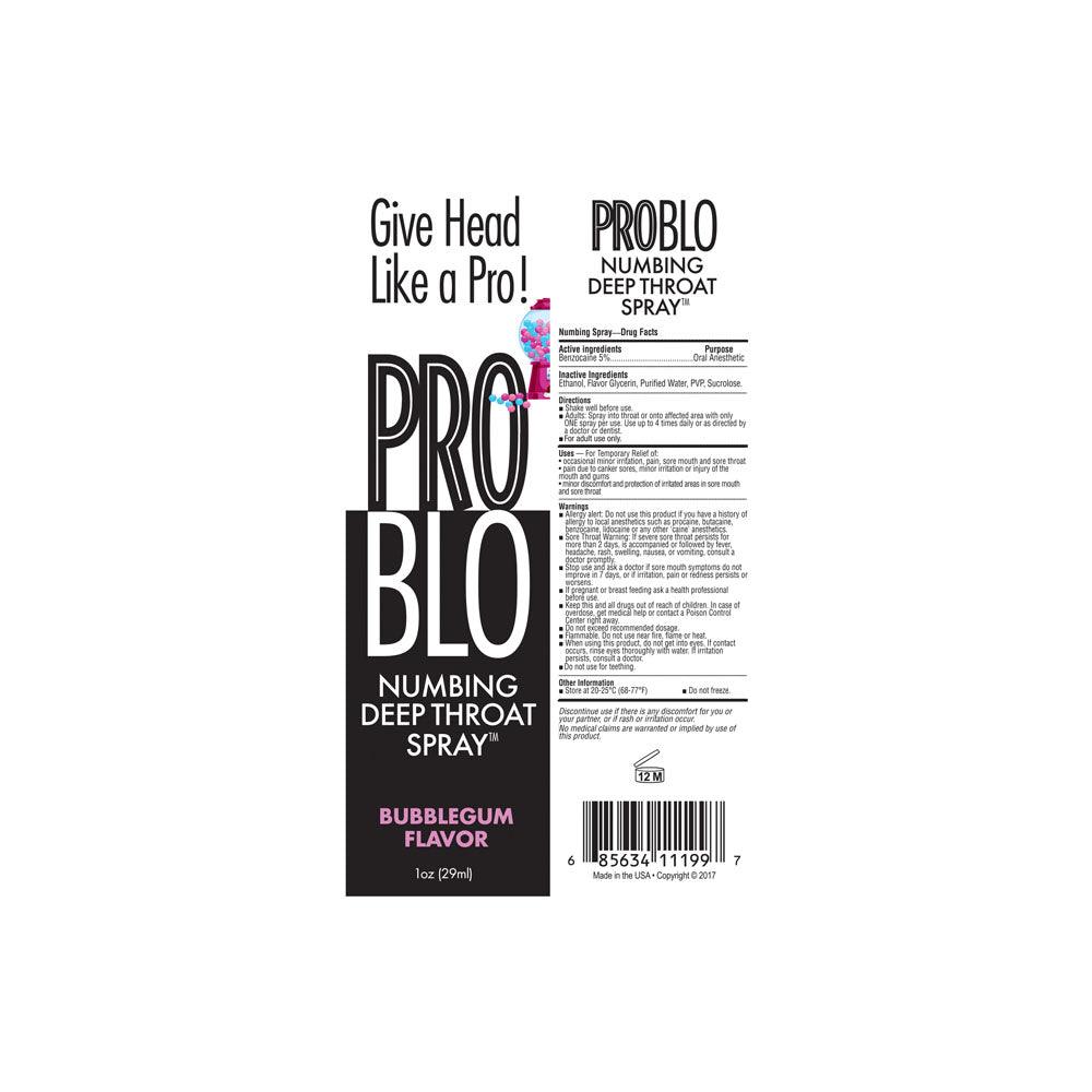 ProBlo Deep Throat Spray - Bubblegum - Bubblegum Flavoured Deep Throat Spray - 30 ml - LGBT.524