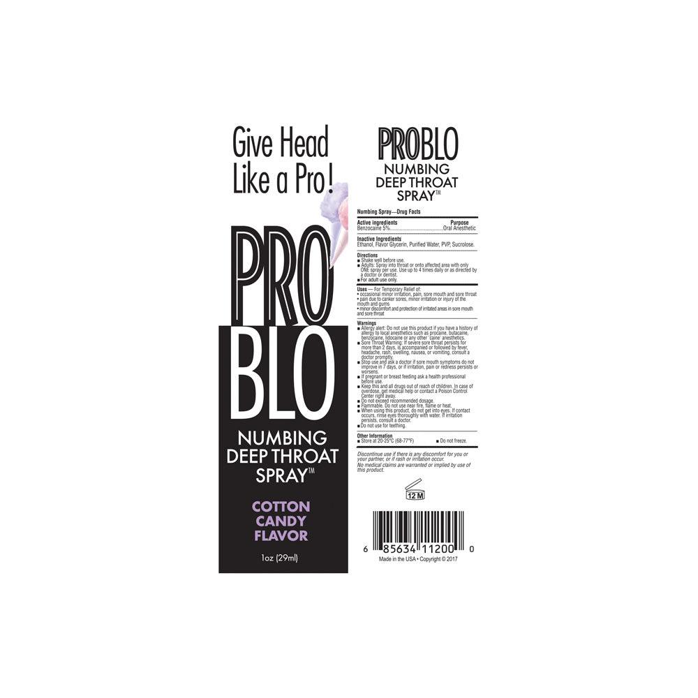 ProBlo Deep Throat Spray - Cotton Candy - Cotton Candy Flavoured Deep Throat Spray - 30 ml - LGBT.525