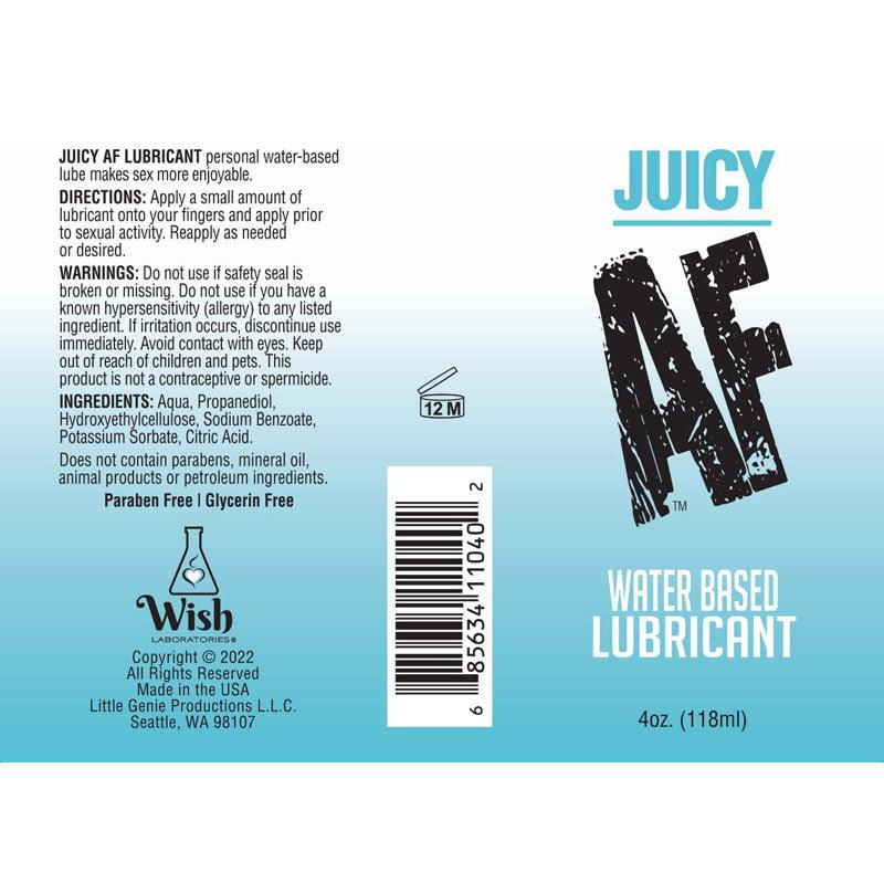 Juicy AF Water Based Lubricant - 118 ml - Water Based Lubricant - 118 ml Bottle - LGBT.650