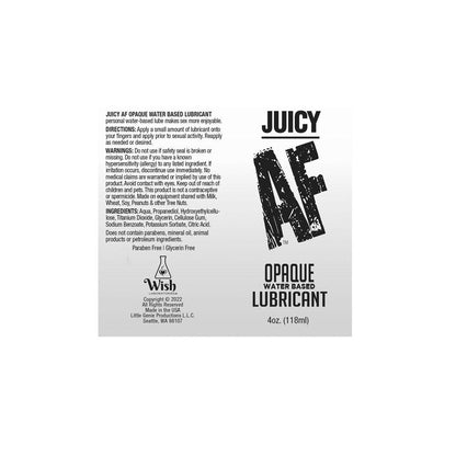 Juciy AF - Waterbased Opaque Lube - 118 ml - Waterbased Cum Lube - 118 ml - LGBT.654