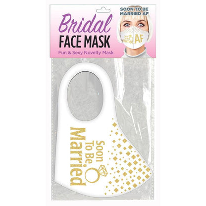 Bridal Face Mask - Soon To Be Married AF - White Novelty Mask - LGCP.1030