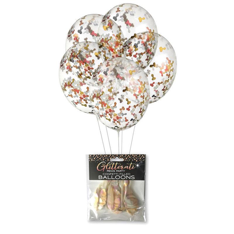 Glitterati - Confetti Balloons - Party Balloons - 5 Pack - LGCP.1032