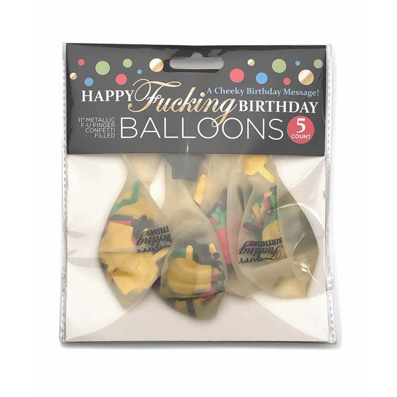 Happy Fucking Birthday Confetti Balloons - Party Balloons - Set of 5 - LGCP.1052