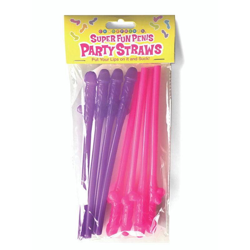 Super Fun Penis Party Straws - Pink/Purple Dicky Straws - Set of 8 - LGCP.1057