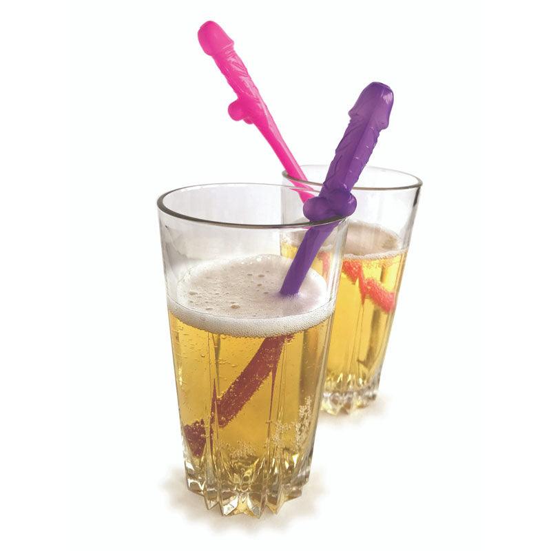 Super Fun Penis Party Straws - Pink/Purple Dicky Straws - Set of 8 - LGCP.1057