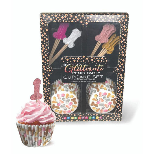 Glitterati - Penis Party Cupcake Set - Party Cupcake Set - Set of 24 - LGCP.1062