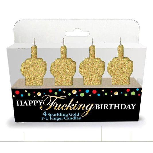 Happy Fucking Birthday FU Candle Set - Novelty Party Candles - Set of 4 - LGCP.1066