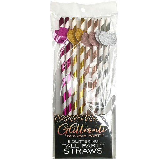 Glitterati - Boobie Tall Party Straws - Set of 8 - LGCP.1072