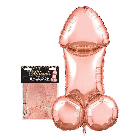 Glitterati - Penis Party Balloon 90cm Mylar - Rose Gold 90 cm Novelty Balloon - LGCP.1082