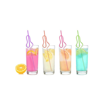 Glitterati Penis Silly Straws - Coloured Hen's Party Straws - 8 Pack - LGCP.1103