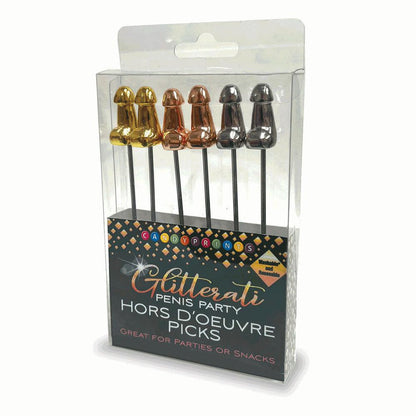 Glitterati Hors d'Oeuvre Picks - 6 Pack - Stainless Steel 18 cm Food Picks - Set of 6 - LGCP.1124