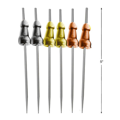 Glitterati Hors d'Oeuvre Picks - 6 Pack - Stainless Steel 18 cm Food Picks - Set of 6 - LGCP.1124