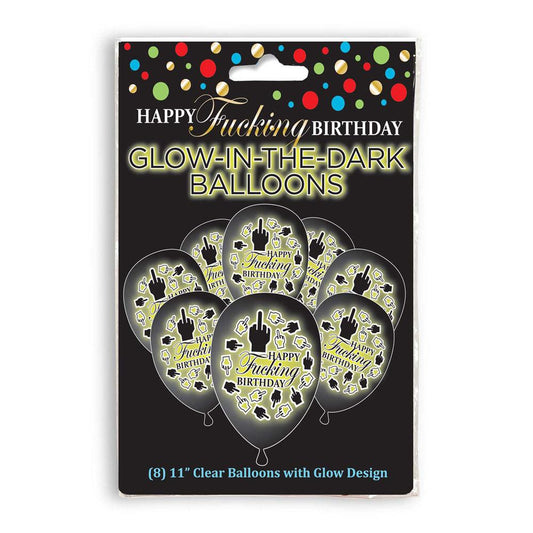 Happy Fucking Birthday Glow In The Dark Balloons - Novelty Birthday Balloons - 8 Pack - LGCP.1146