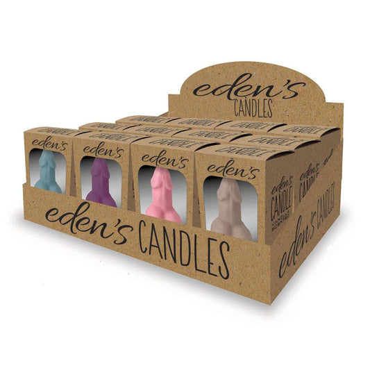 Eden's Candles Vagina - Vanilla - Display of 12 - Coloured Vanilla Scented Candles - Set of 12 - LGCP.1161