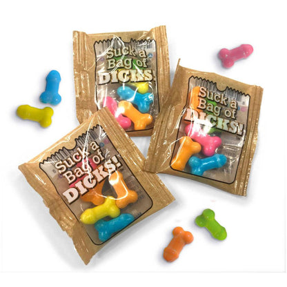 Suck a Bag of Dicks! Bag of 25 - Pecker Lollies - Bulk Bag of 25 Party Packs - LGCP.903