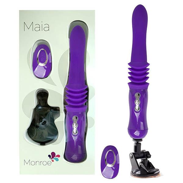 Maia Monroe - Purple 38 cm USB Rechargeable Thrusting Vibrator - LM15102-L2