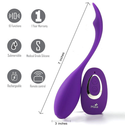 Maia Syrene - Purple USB Rechargeable Bullet with Wireless Remote - LM16-D07T