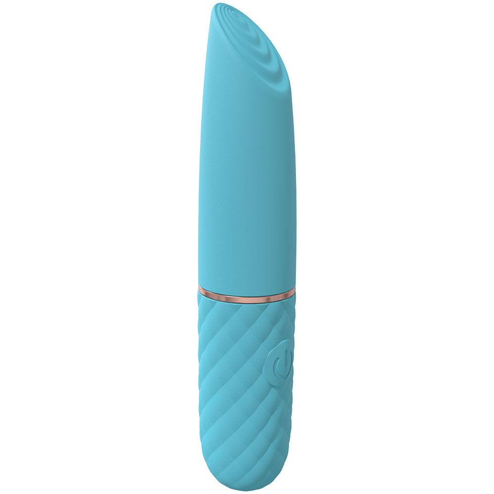 LOVELINE Beso - Blue - Blue 10.6 cm USB Rechargeable Mini Lipstick Vibrator - LOVU006BLU