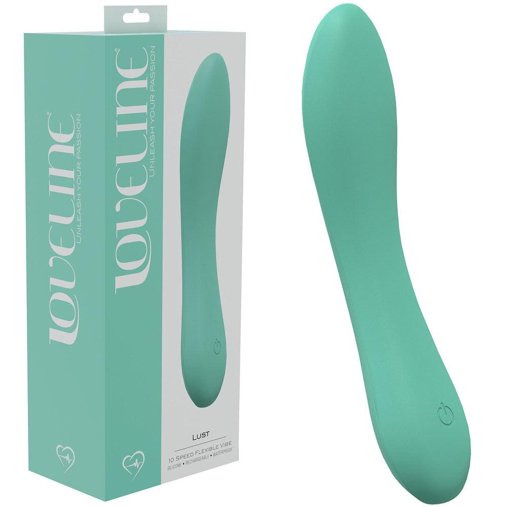 LOVELINE Lust - Green - Green 17 cm USB Rechargeable Vibrator - LOVU010GRN