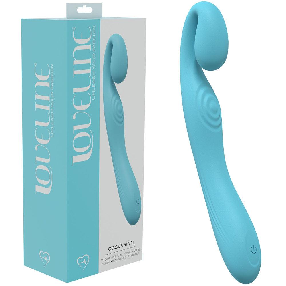 LOVELINE Obsession - Blue - Blue 18.4 cm USB Rechargeable Vibrator - LOVU011BLU