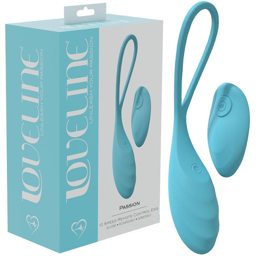 LOVELINE Passion - Blue - Blue USB Rechargeable Vibrating Egg with Wireless Remote - LOVU014BLU