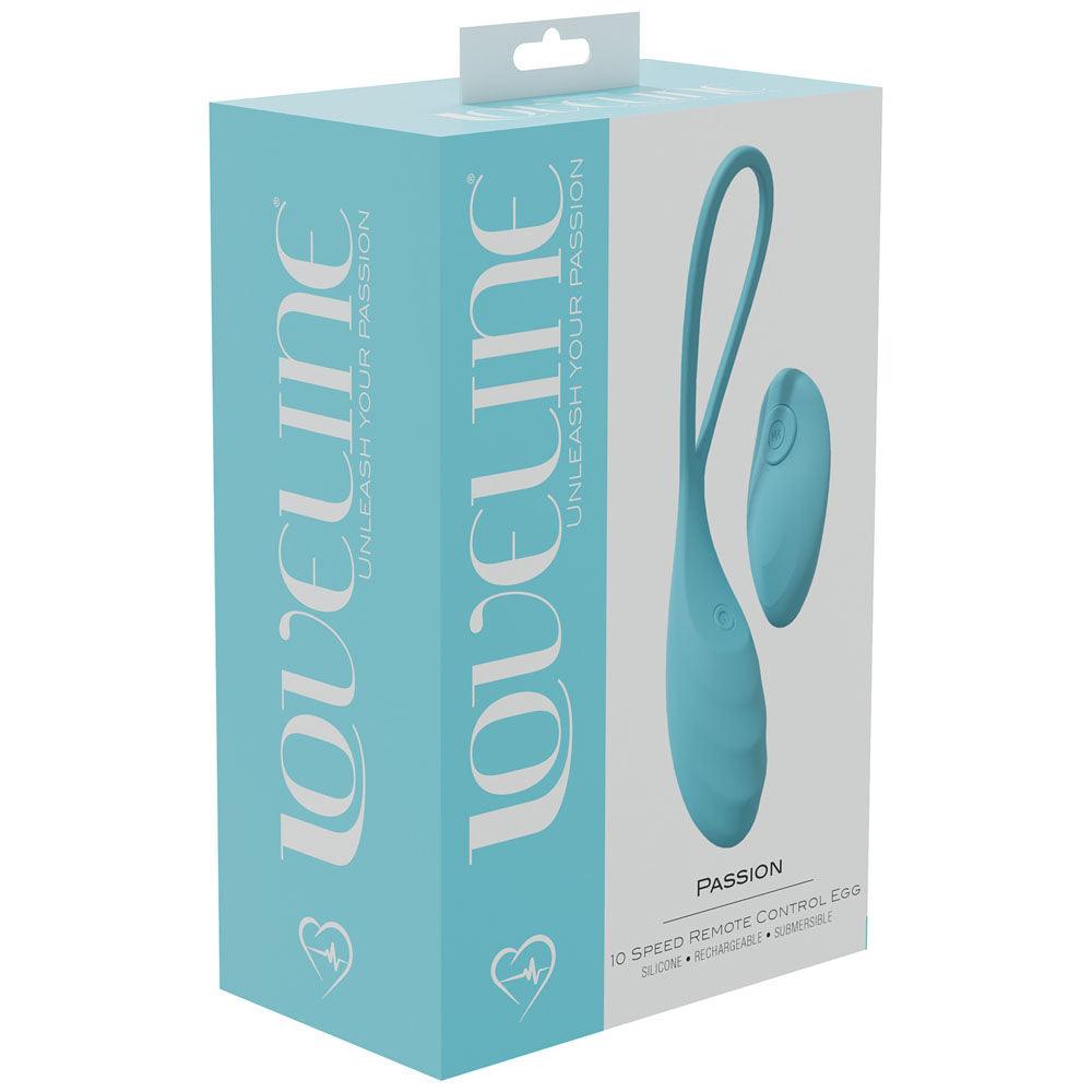 LOVELINE Passion - Blue - Blue USB Rechargeable Vibrating Egg with Wireless Remote - LOVU014BLU