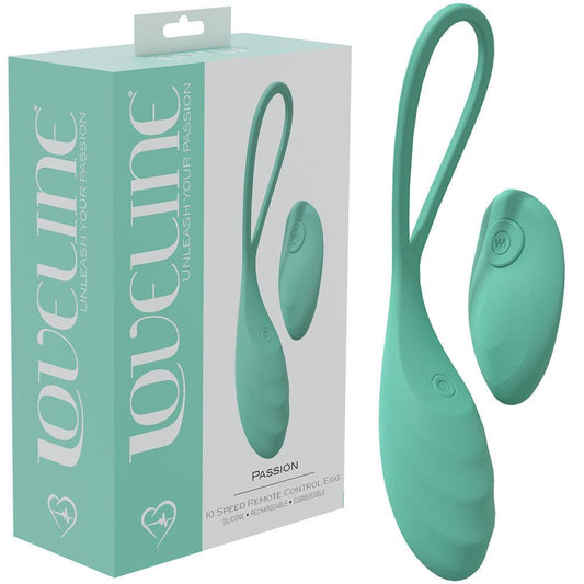 LOVELINE Passion - Green - Green USB Rechargeable Vibrating Egg with Wireless Remote - LOVU014GRN