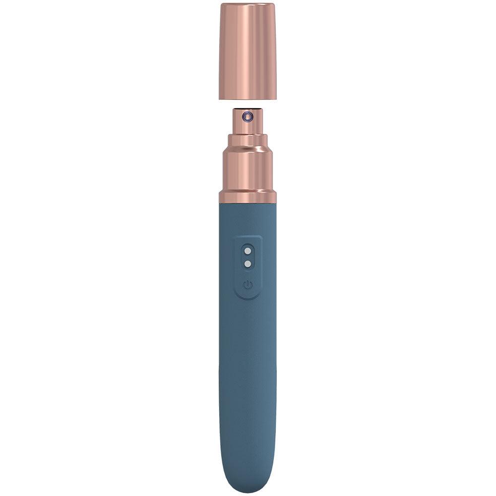 LOVELINE The Traveler - Blue - Blue 17.6 cm USB Rechargeable Vibrator with Lube Applicator - LOVU015BLU