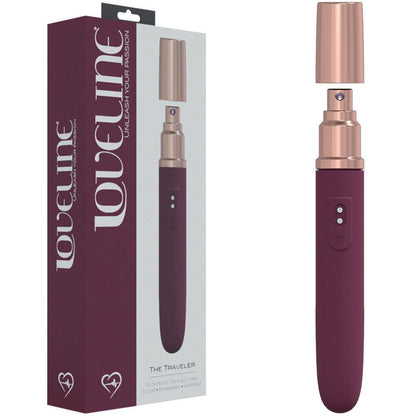 LOVELINE The Traveler - Burgundy - Burgundy 17.6 cm USB Rechargeable Vibrator with Lube Applicator - LOVU015BUR