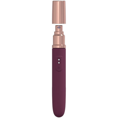 LOVELINE The Traveler - Burgundy - Burgundy 17.6 cm USB Rechargeable Vibrator with Lube Applicator - LOVU015BUR